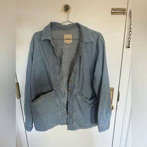 Sezane Will Jacket in Indigo Railroad Stripe